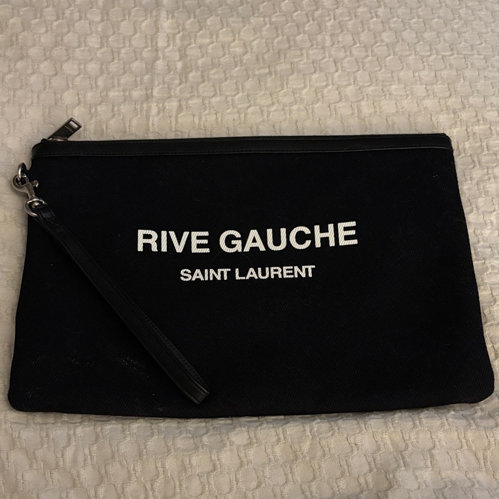 Saint Laurent Rive Gauche Black Wristlet